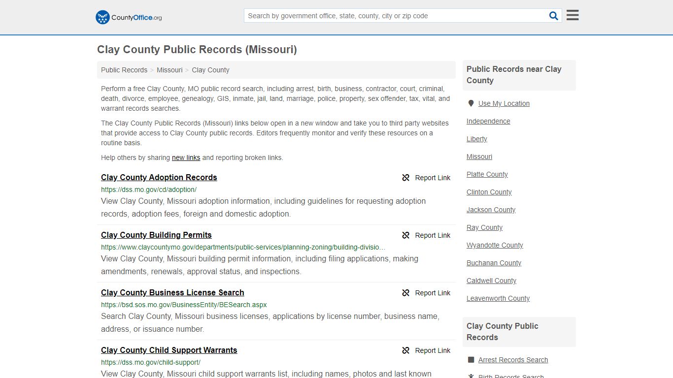 Public Records - Clay County, MO (Business, Criminal, GIS ...