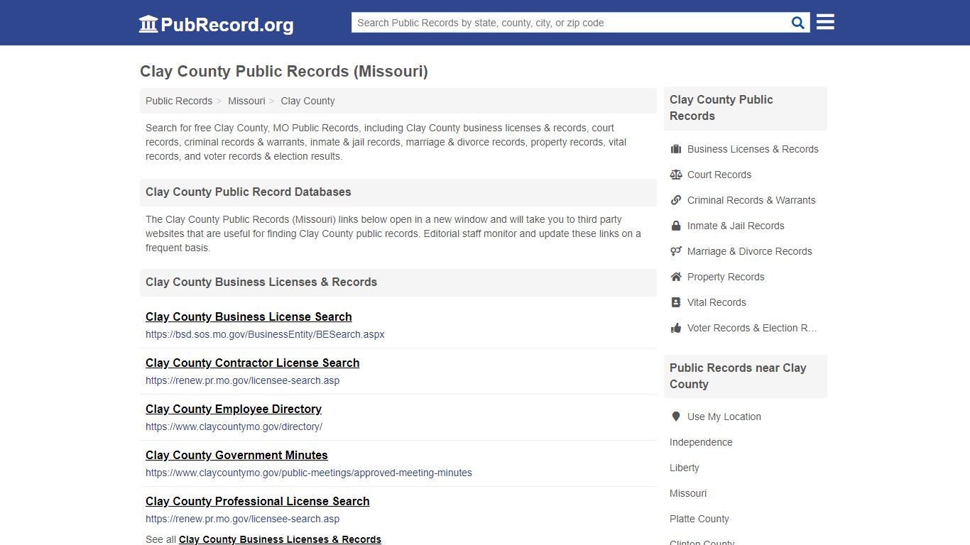 Free Clay County Public Records (Missouri Public Records)